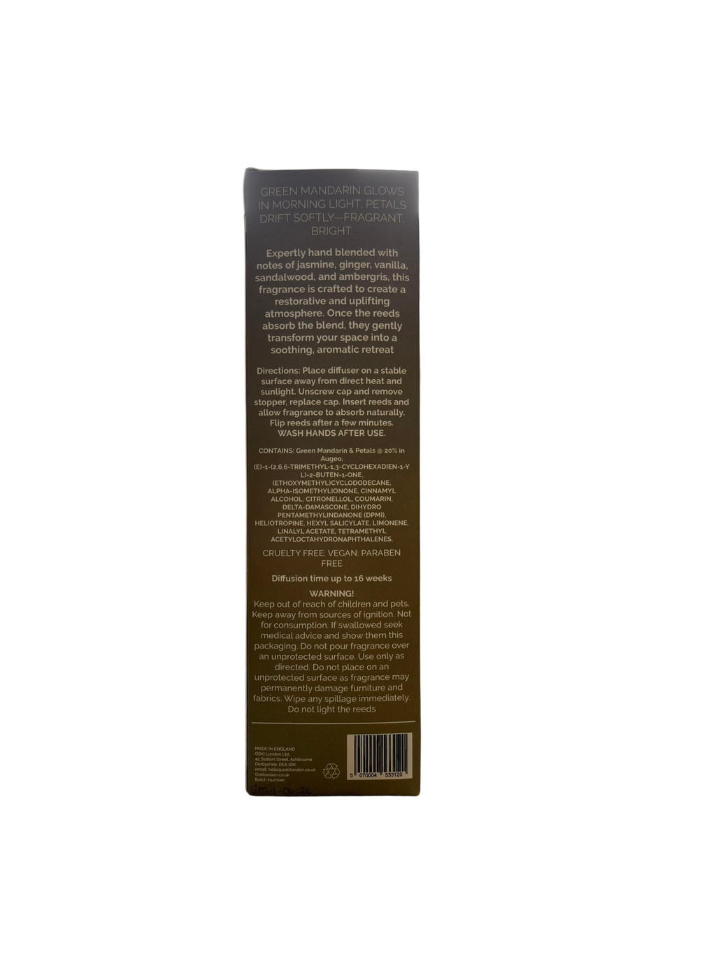 Green Mandarin & Petals Scented Diffuser | 100ml