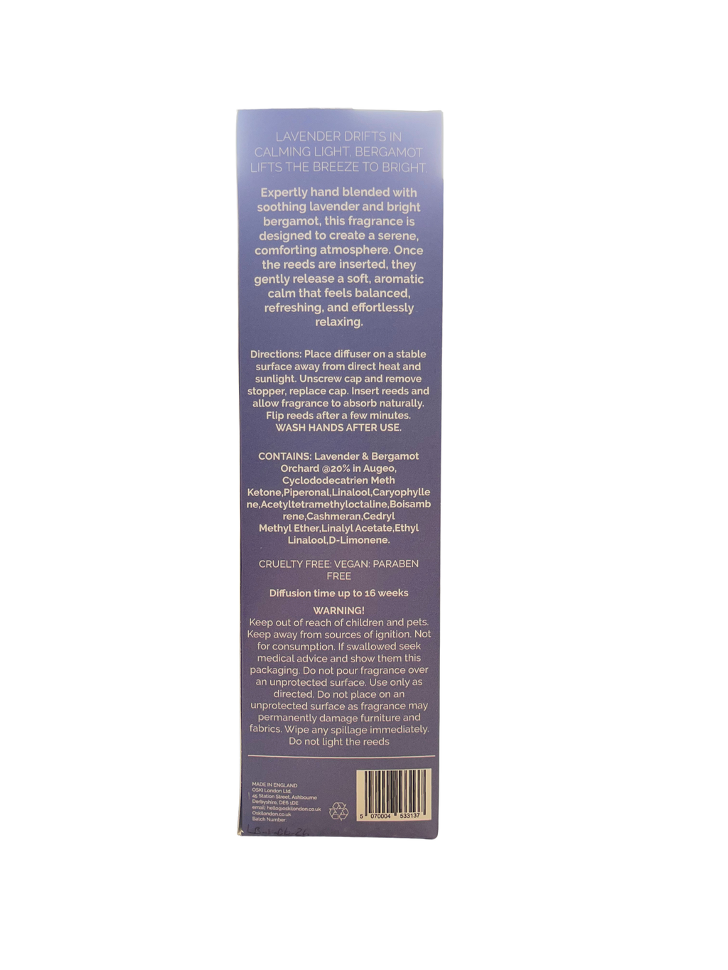 Lavender & Bergamot Orchard Scented Diffuser | 100ml